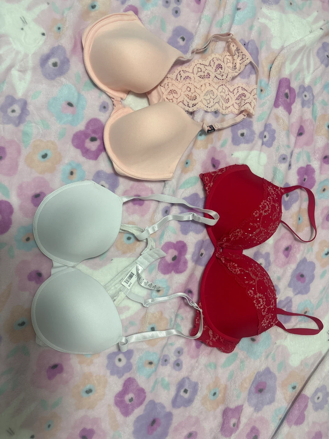 Victoria's Secret Bras (Pink, Red, White)