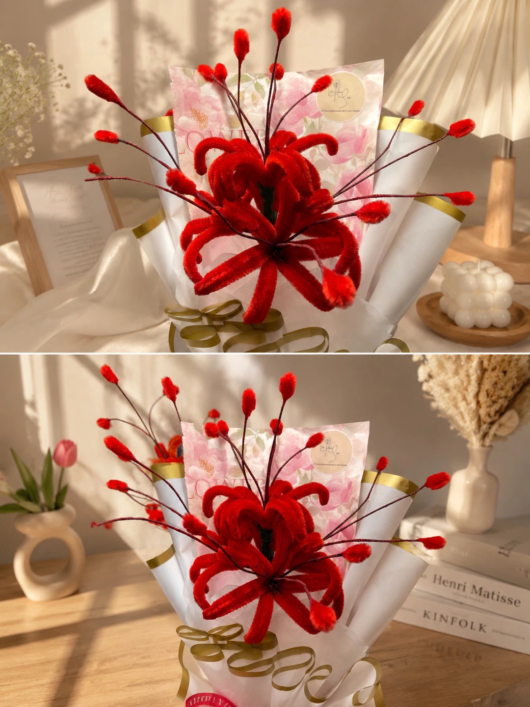 Bouquet of assorted pipe cleaner flowers