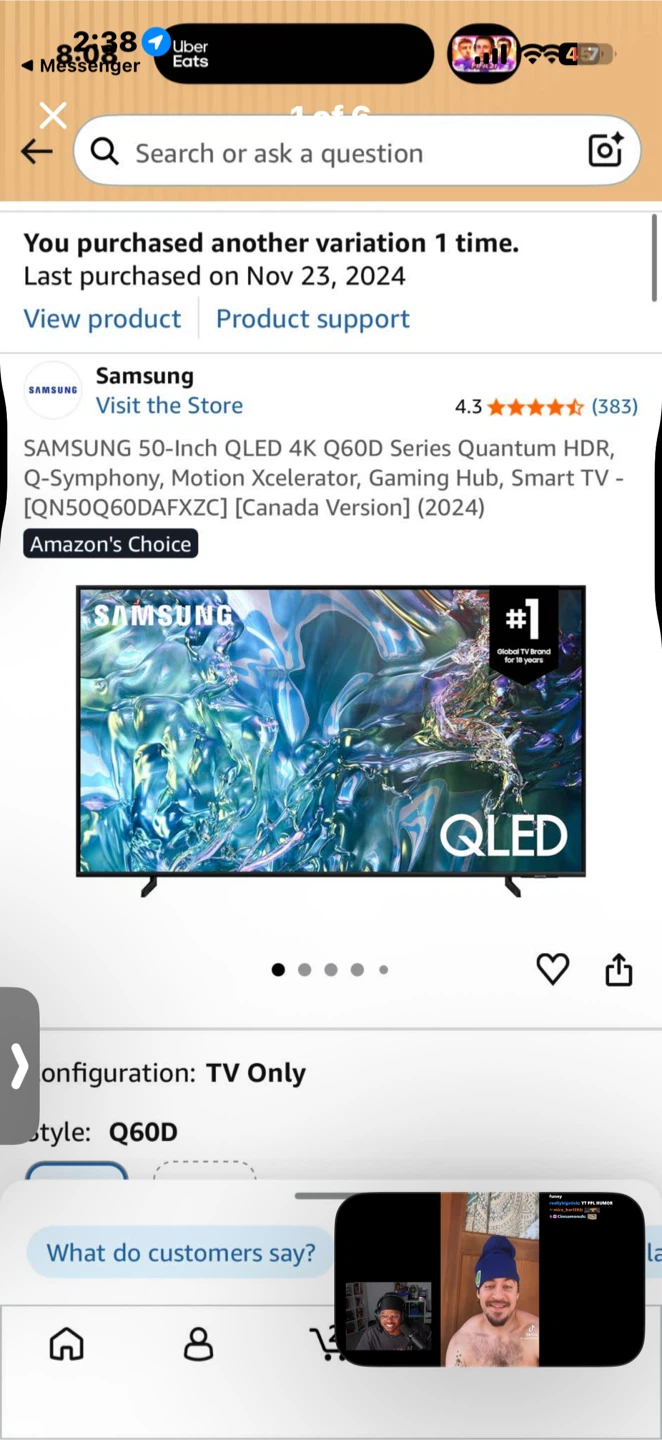 Samsung 50-inch QLED 4K UHD Q60D Smart TV