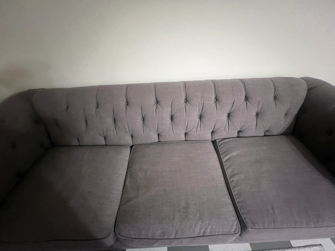 Grey Tufted Sofa