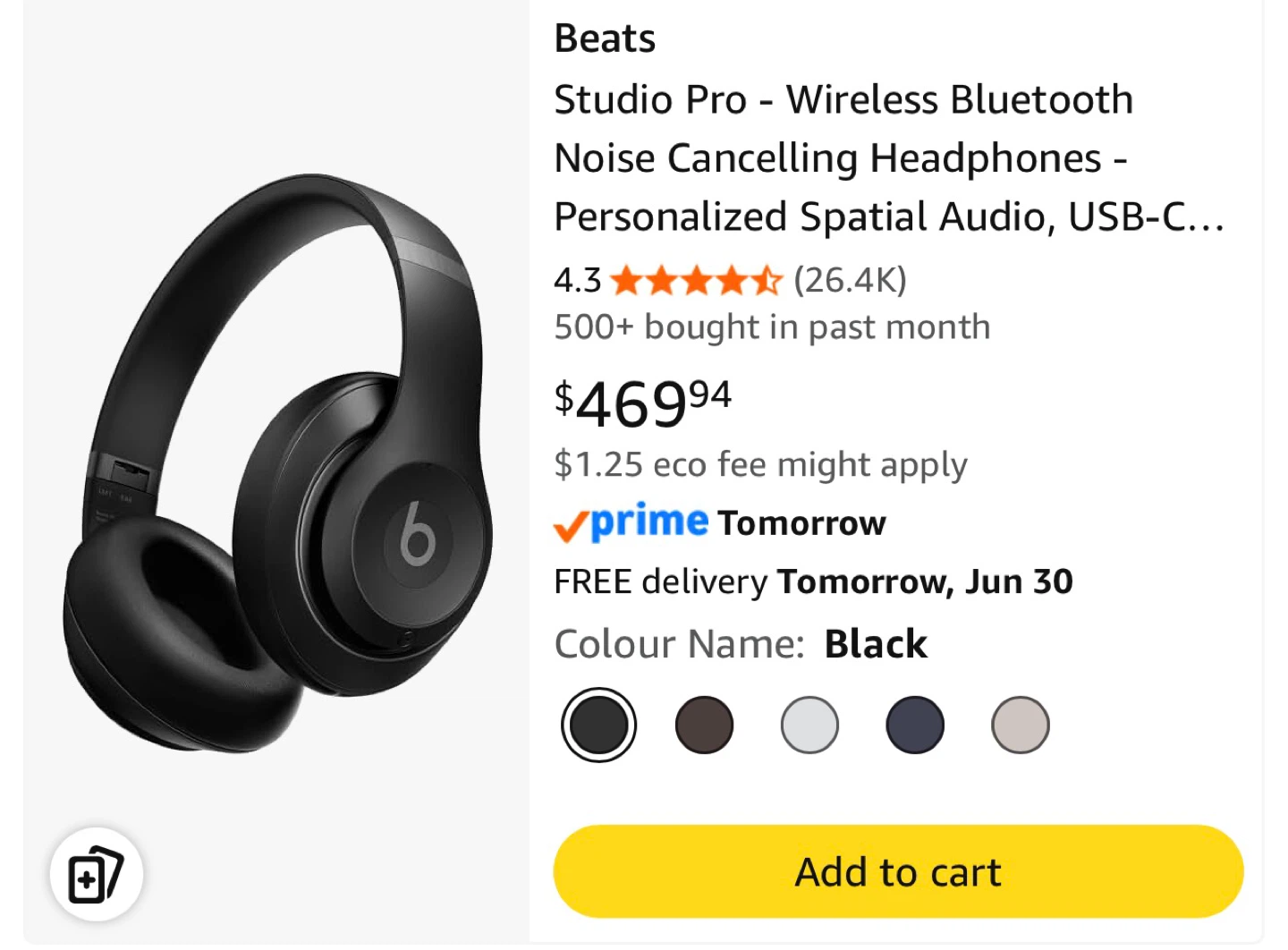 Beats Studio Pro Wireless Noise Cancelling Headphones