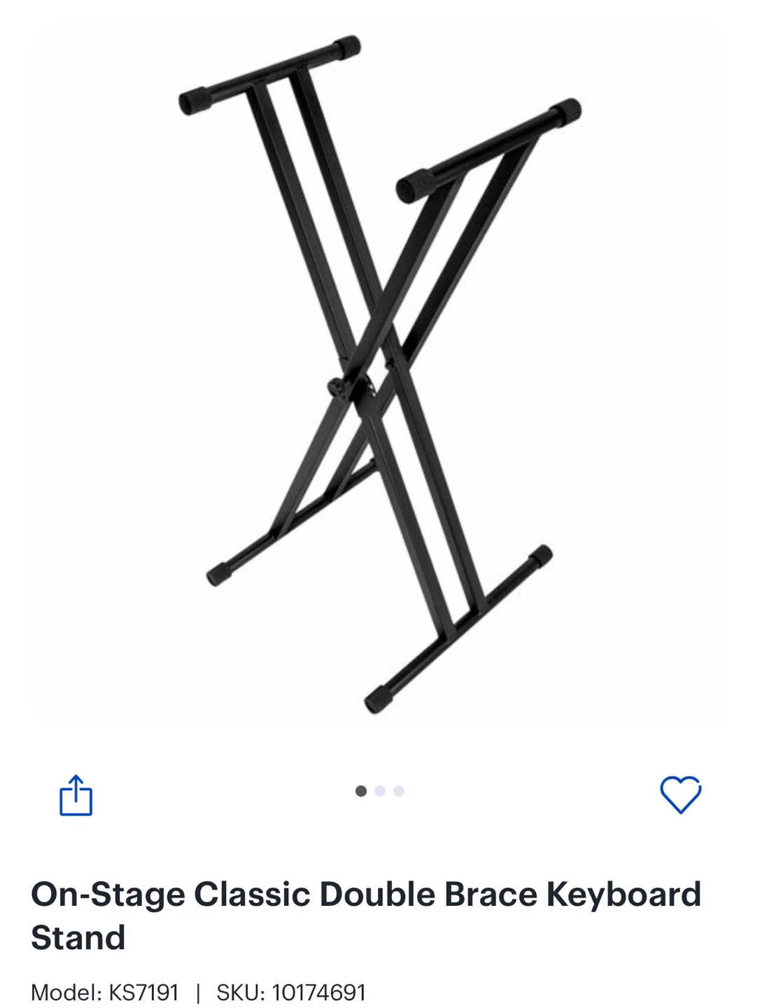 On-Stage Classic Double Brace Keyboard Stand - photo 2