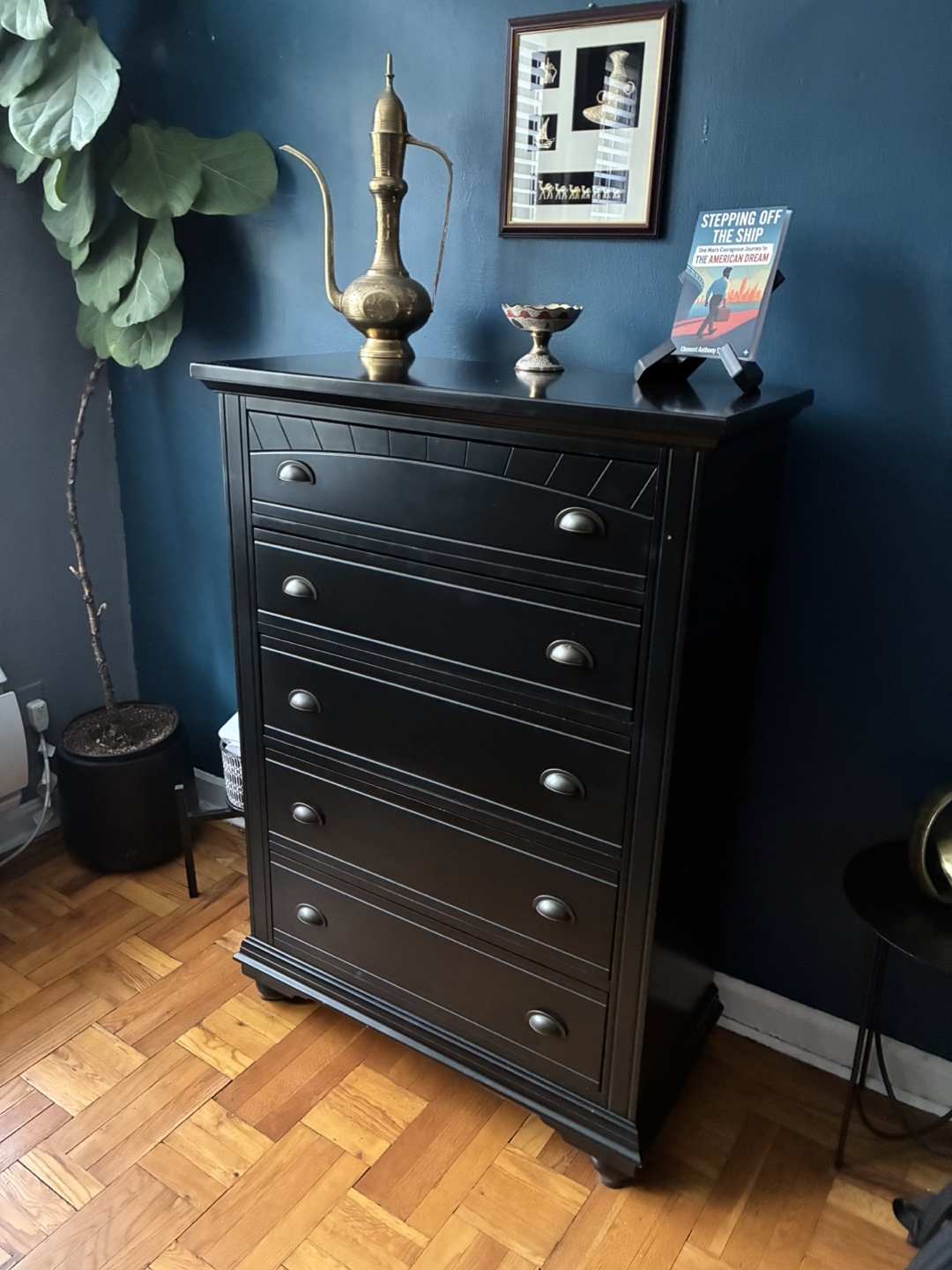 Black 6-Drawer Tall Dresser