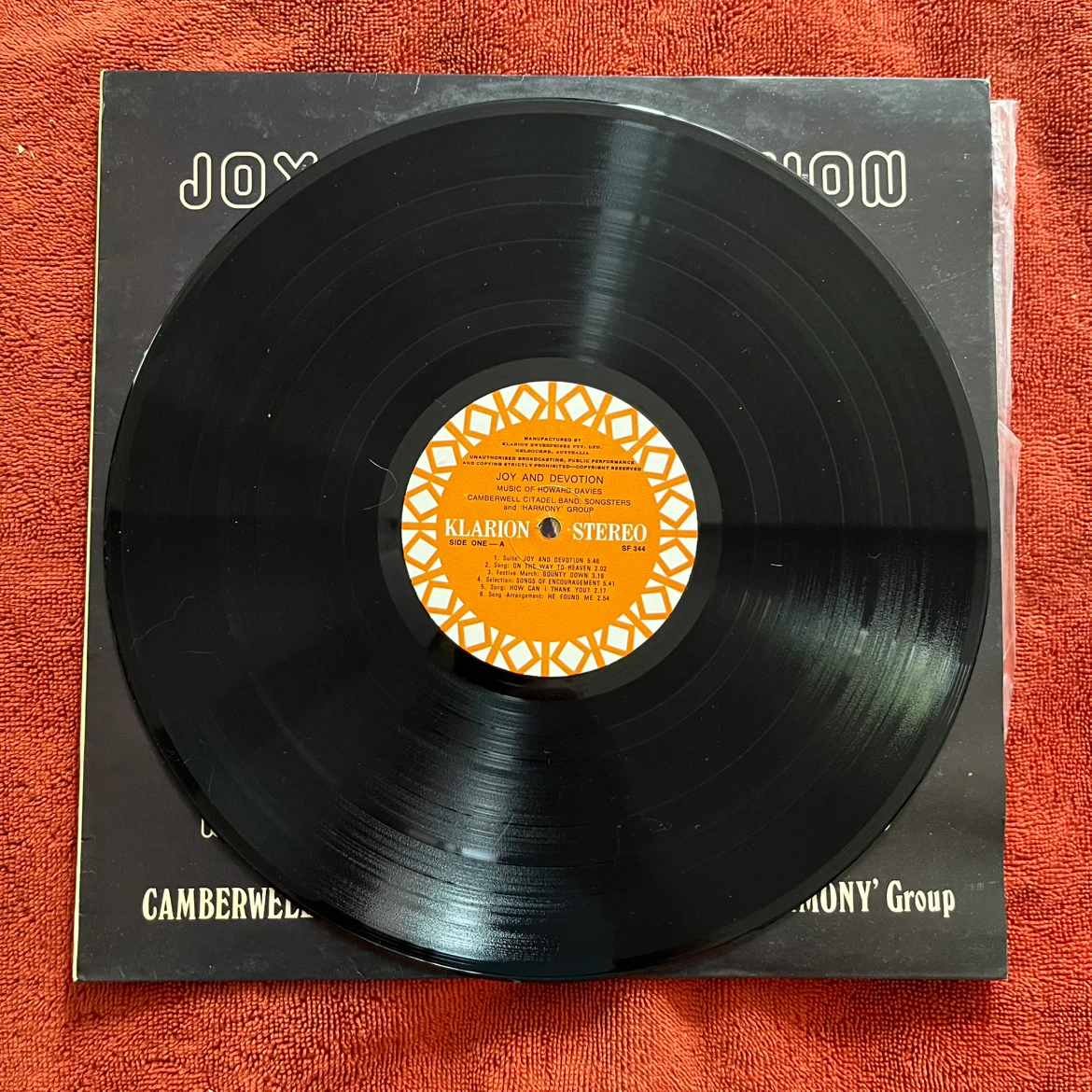 Joy and Devotion Vinyl Record - Music of Howard Davies - photo 2