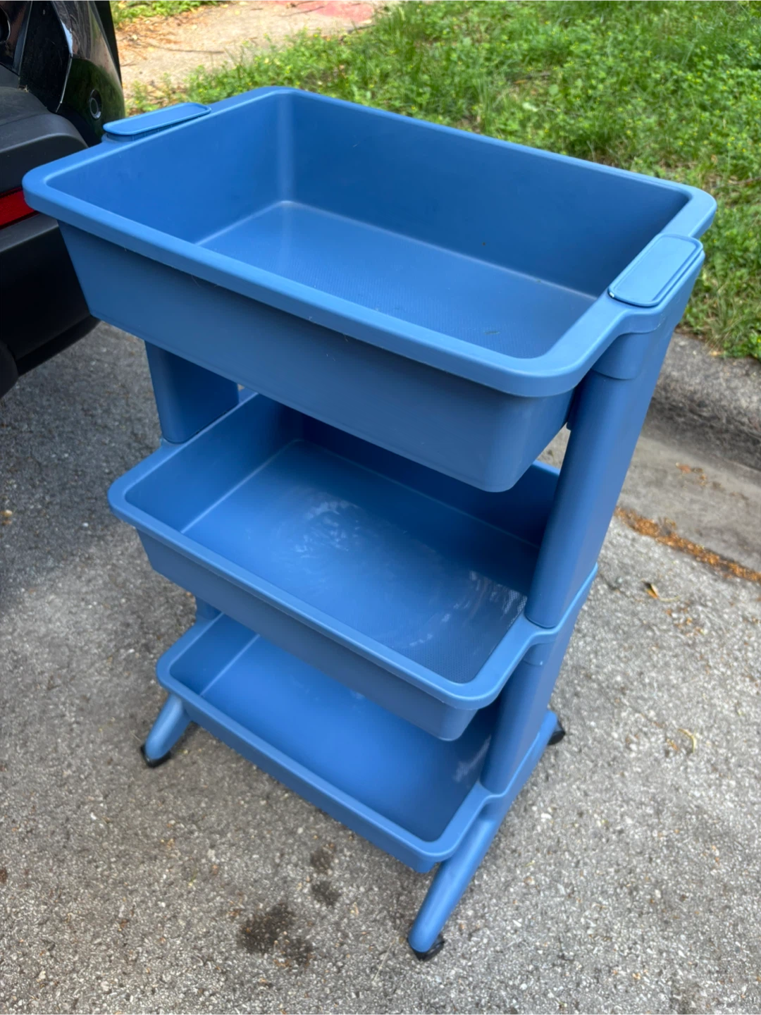 Blue 3-Tier Rolling Utility Cart - photo 2