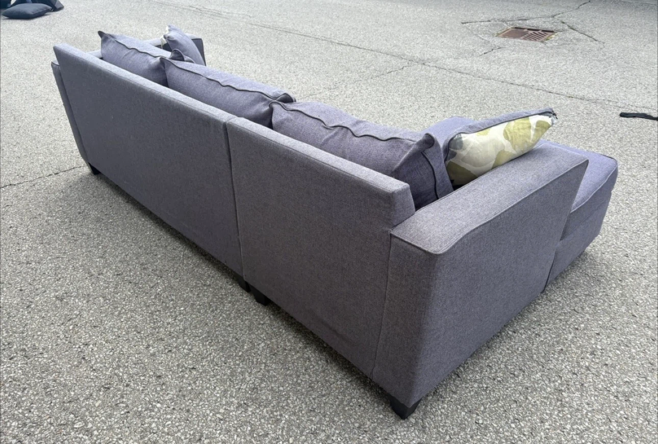 Grey Sectional Sofa with Pull-Out Bed - photo 4