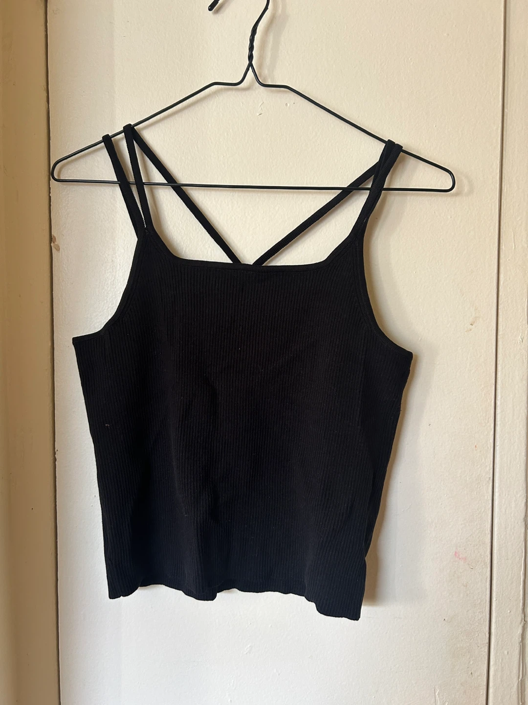 Black Ribbed Tank Top