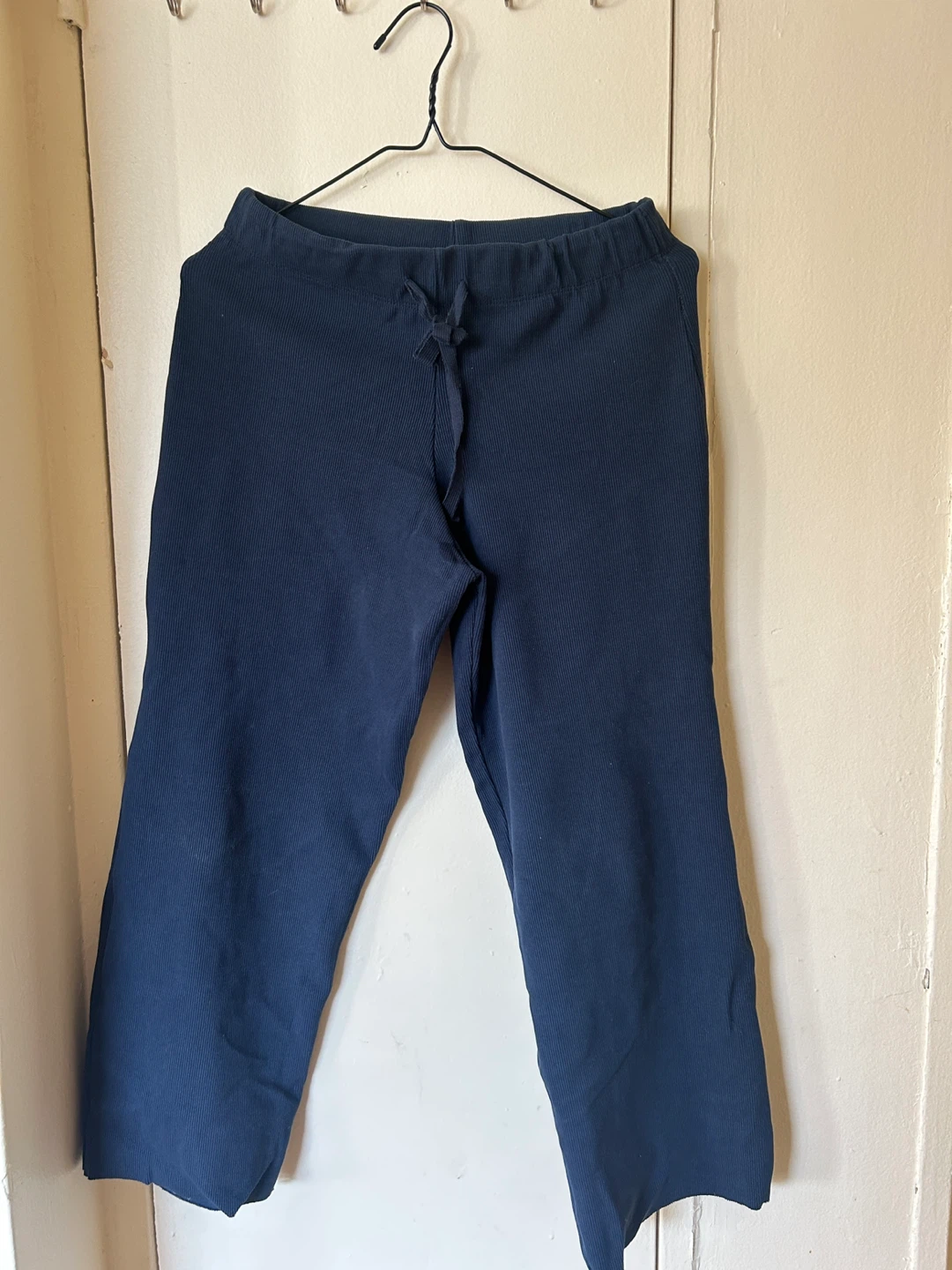Navy Blue Ribbed Lounge Pants