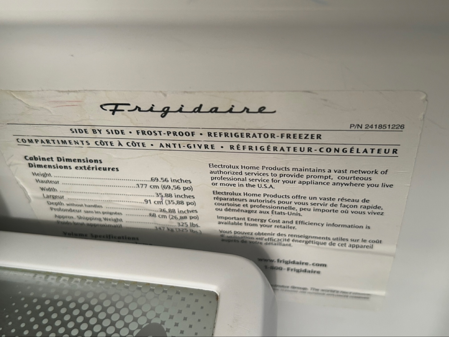 Frigidaire Side-by-Side Refrigerator-Freezer - photo 4