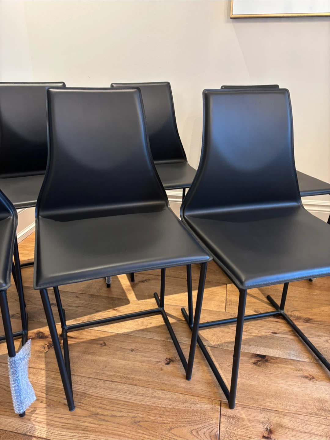 6 NEW LEATHER DINING CHAIRS MADE IN ITALY - photo 2