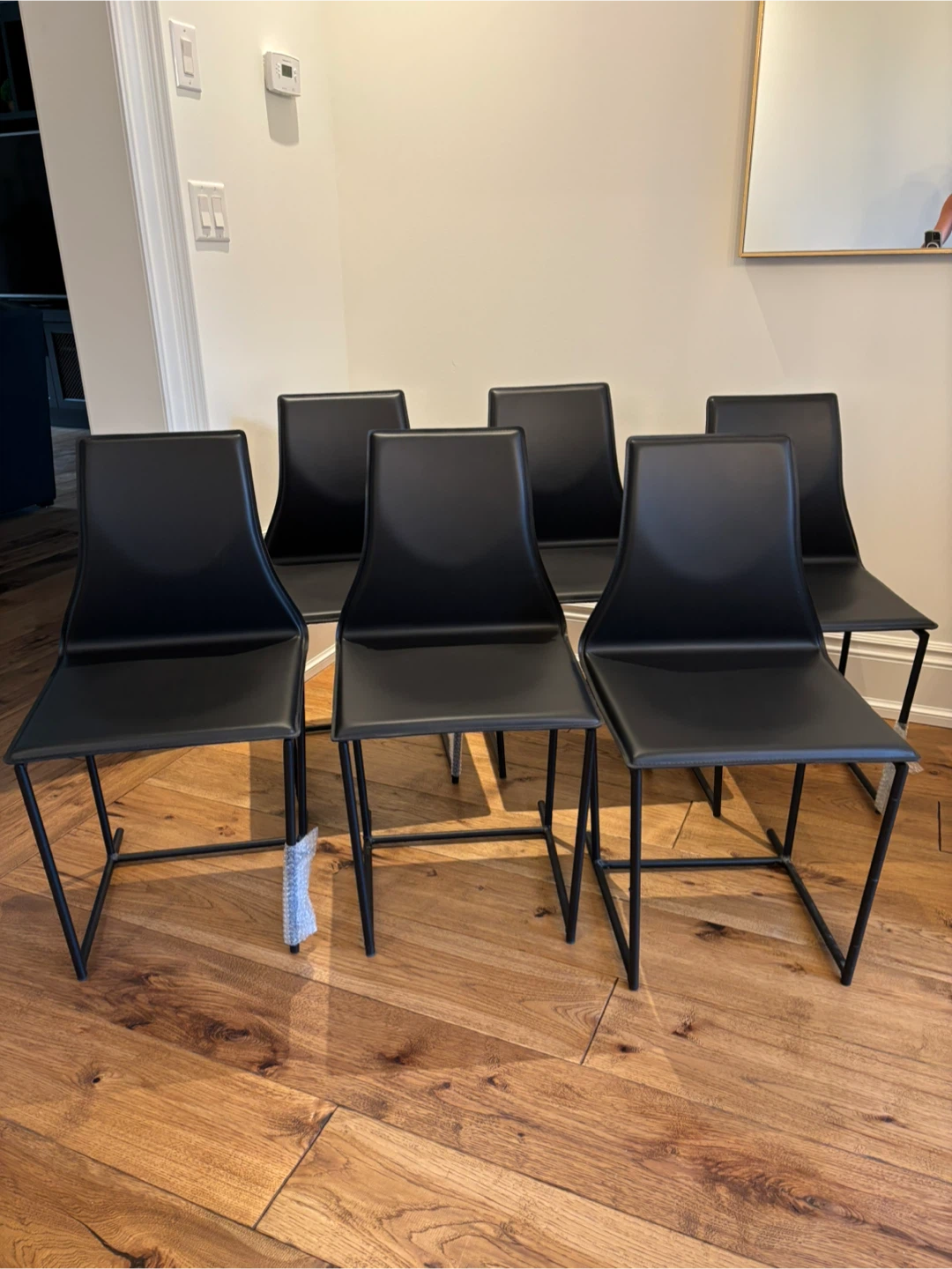 6 NEW LEATHER DINING CHAIRS MADE IN ITALY - photo 3