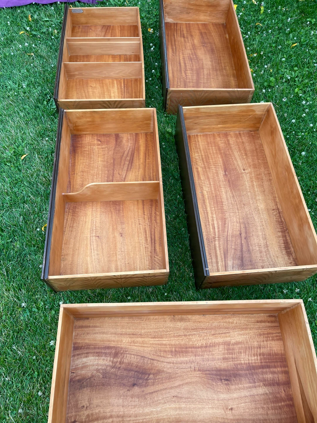 Vintage MCM 5 drawers solid wood restored tallboy dresser - photo 5
