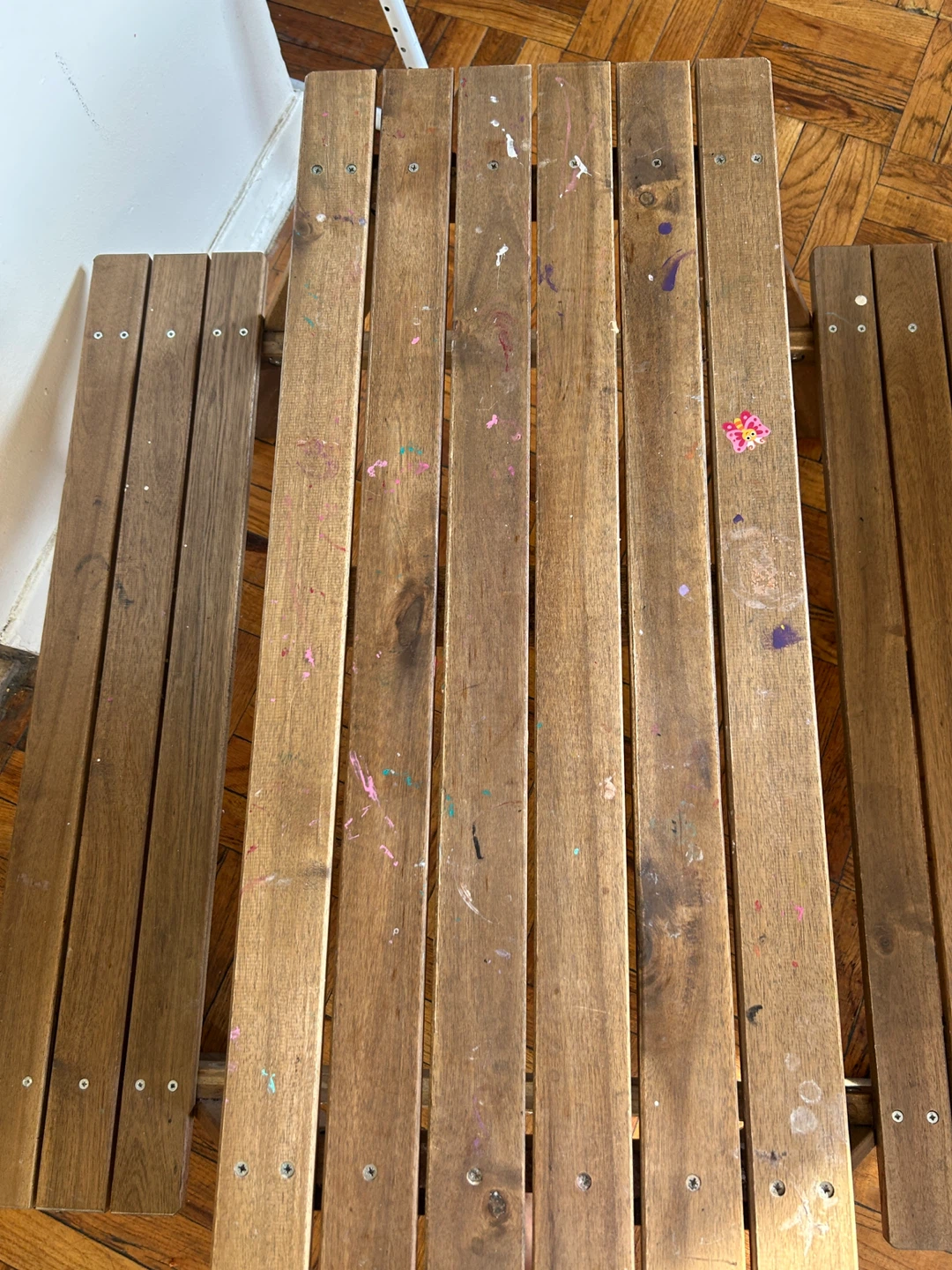 Wooden Picnic Table with Attached Benches - photo 2