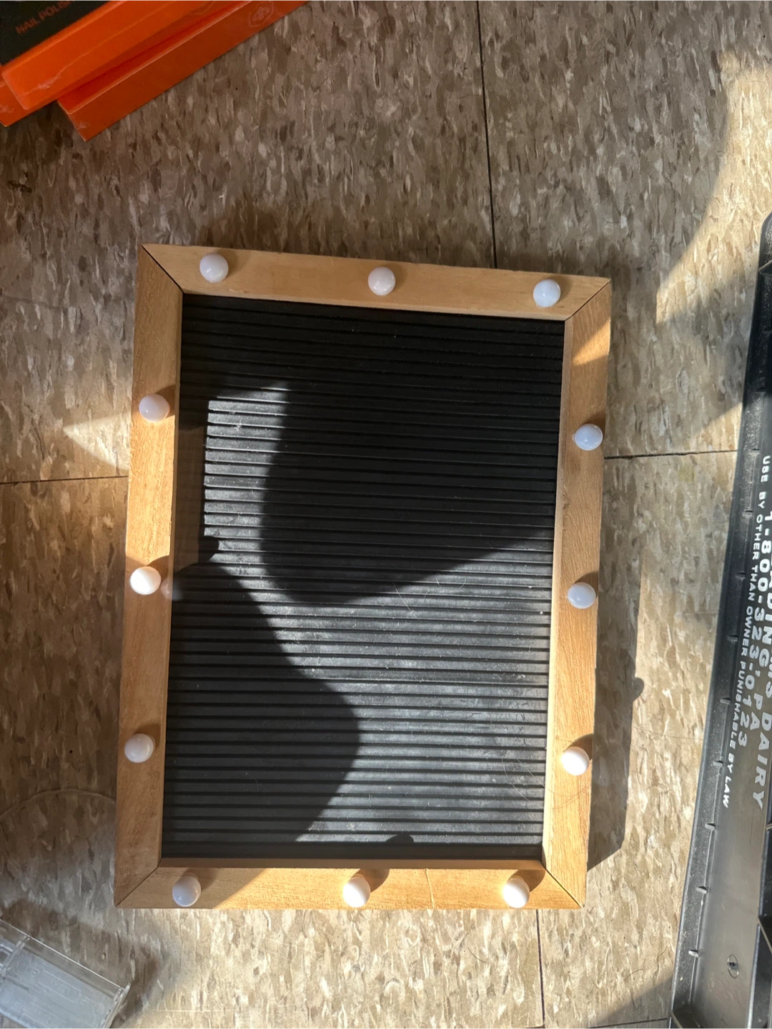 Wooden Letter Board with White Pendants
