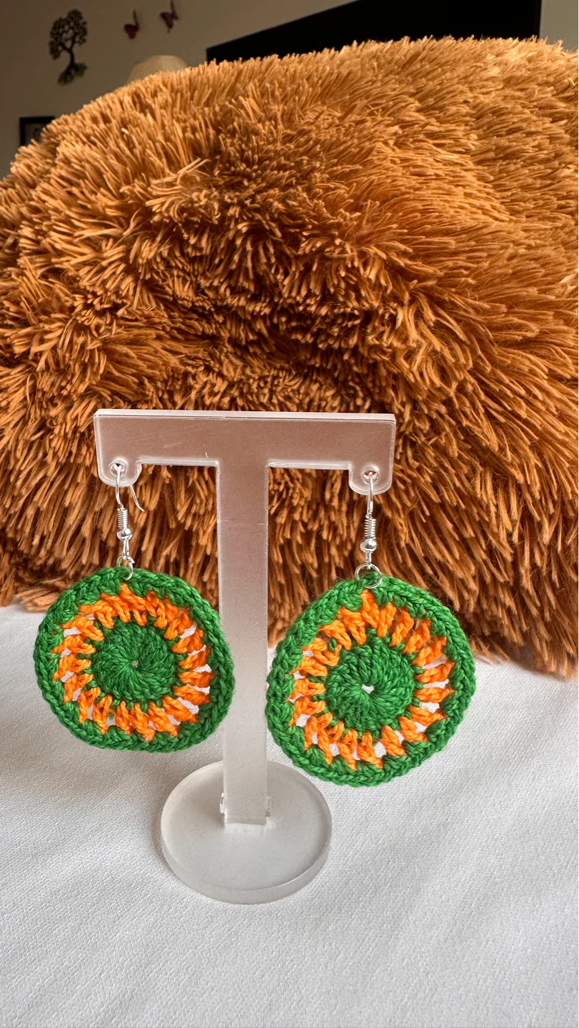 Handmade Crochet Hoop Earrings