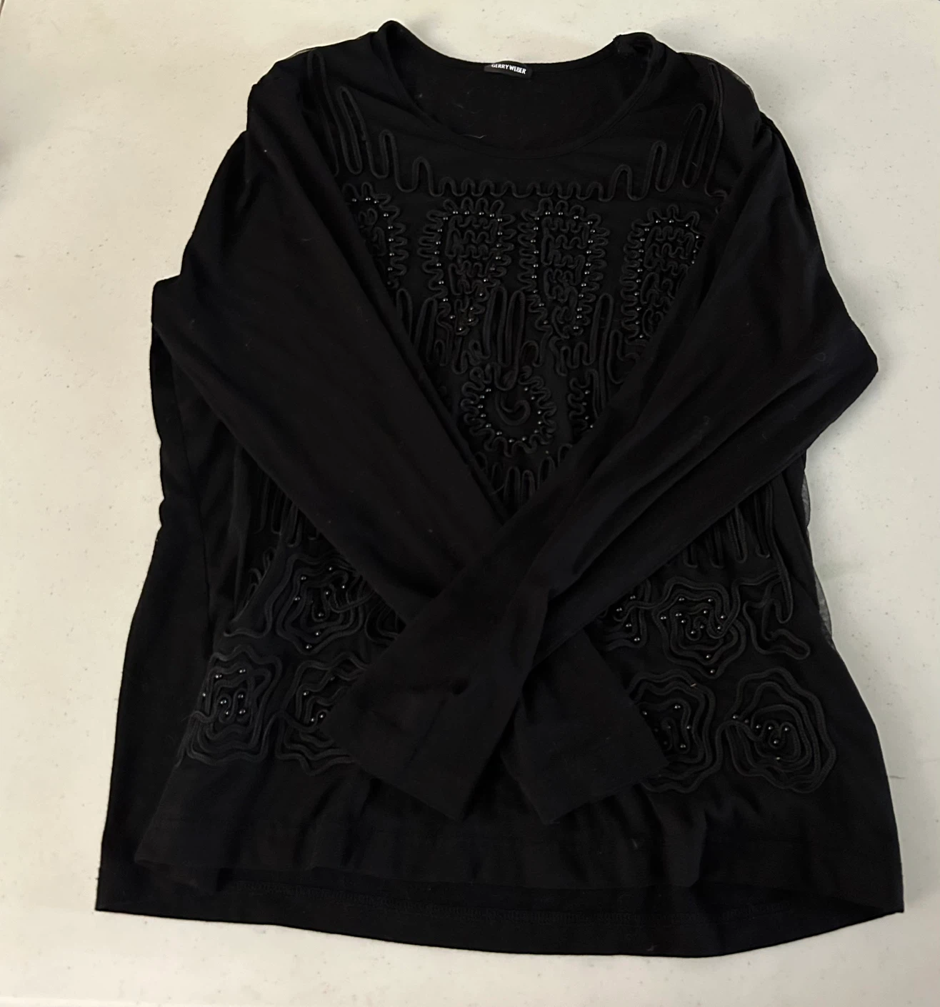 Gerry Weber Black Long Sleeve Vintage Top size 44