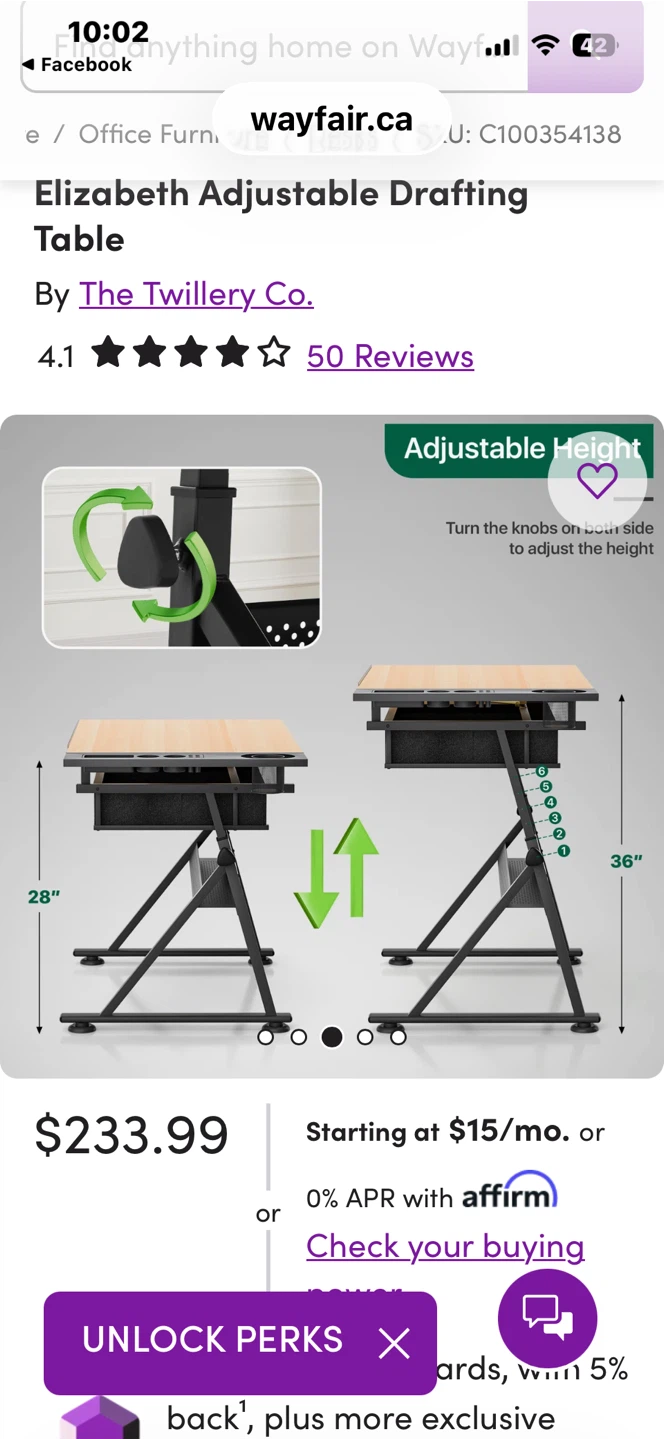 Elizabeth Adjustable Drafting Table by The Twillery Co. - photo 3