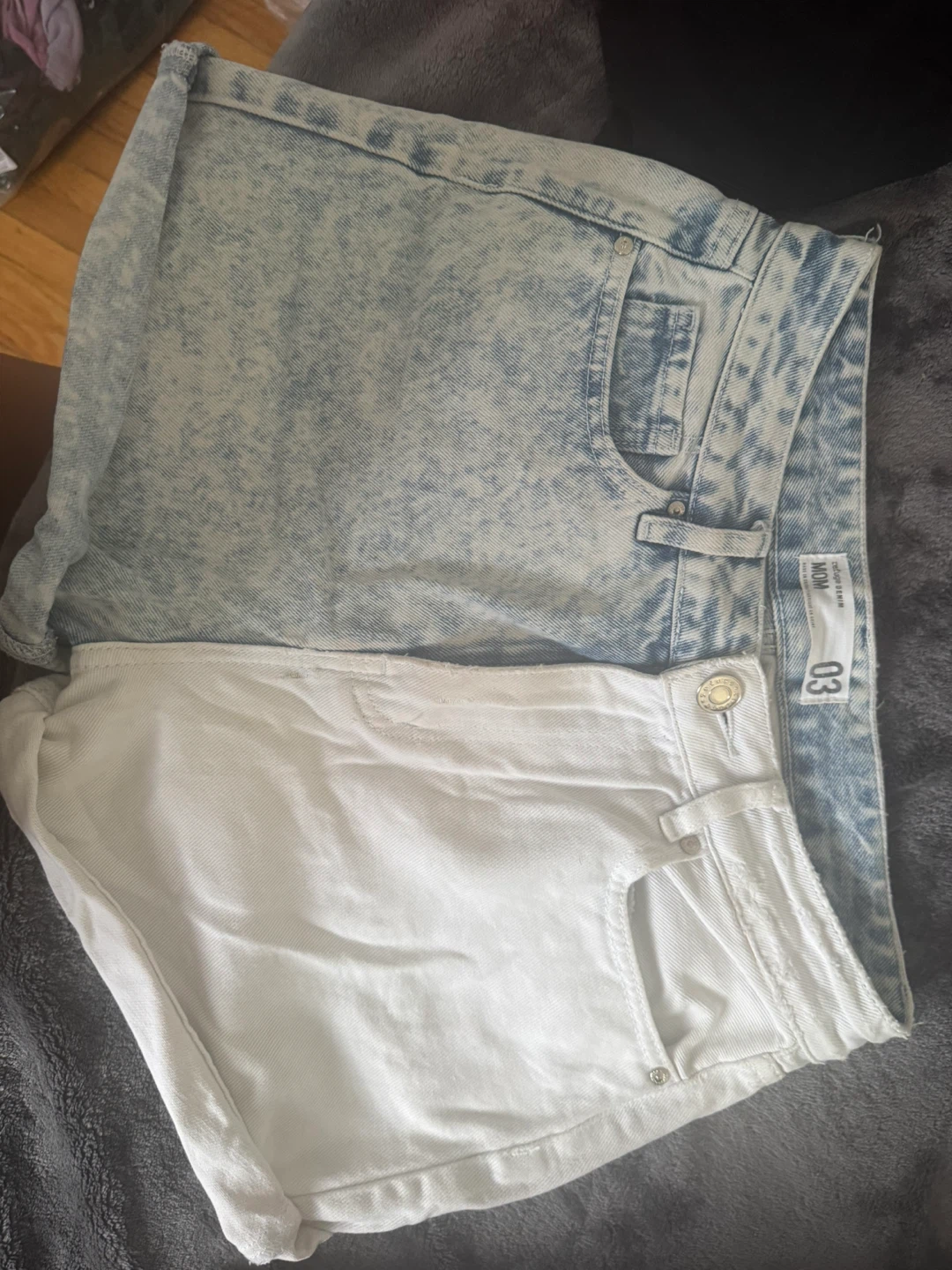 Two-Tone Denim Shorts