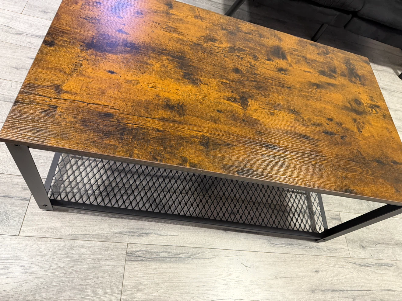 Industrial Coffee Table with Shelf - photo 2