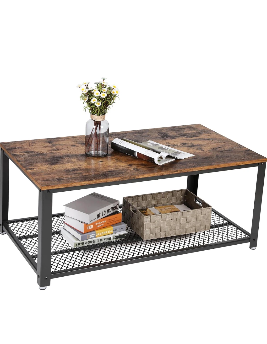 Industrial Coffee Table with Shelf - photo 4