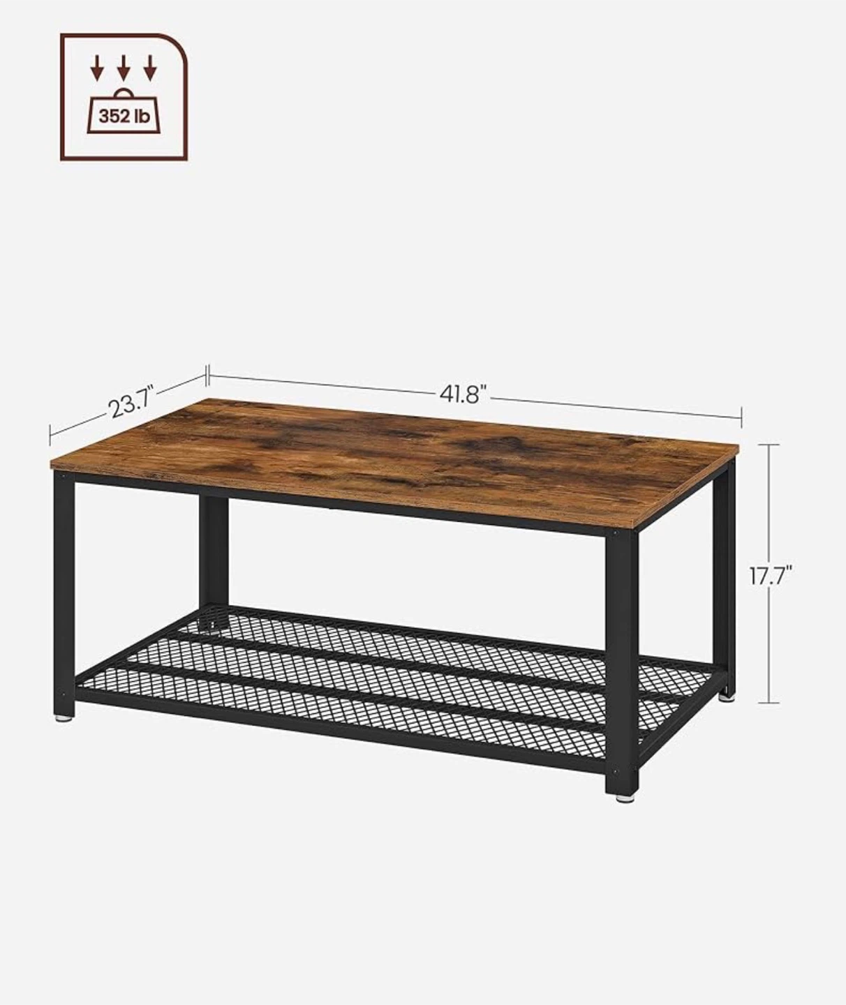 Industrial Coffee Table with Shelf - photo 5