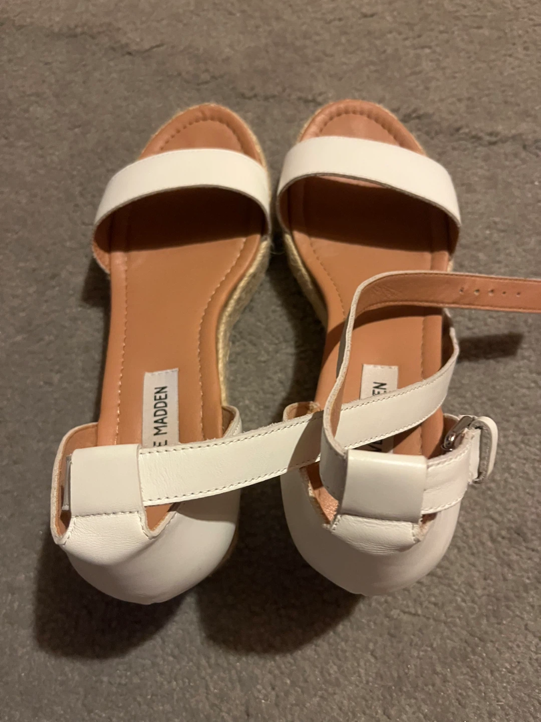 Steve Madden White Espadrille Wedge Sandals