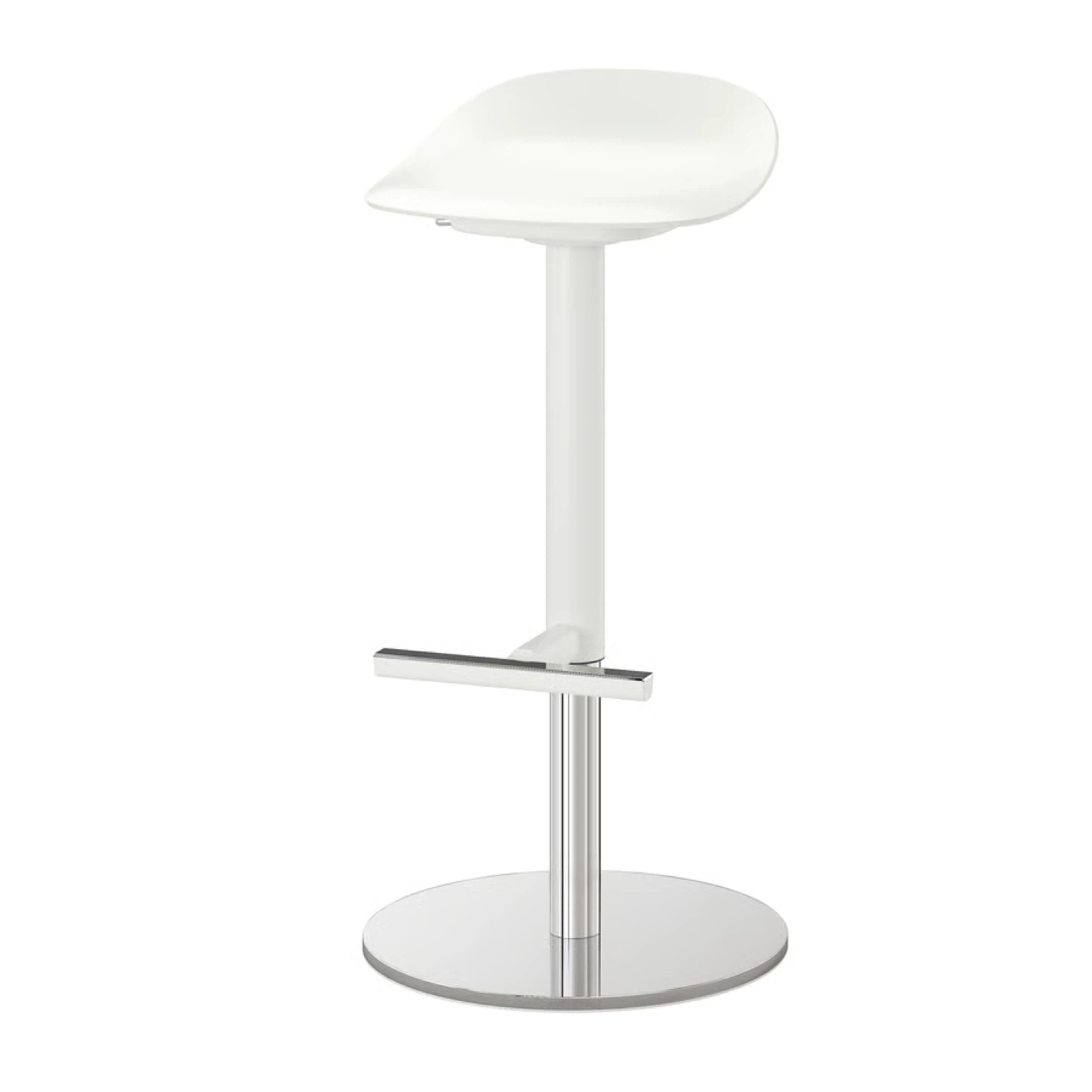 Pair of IKEA white adjustable bar stool
