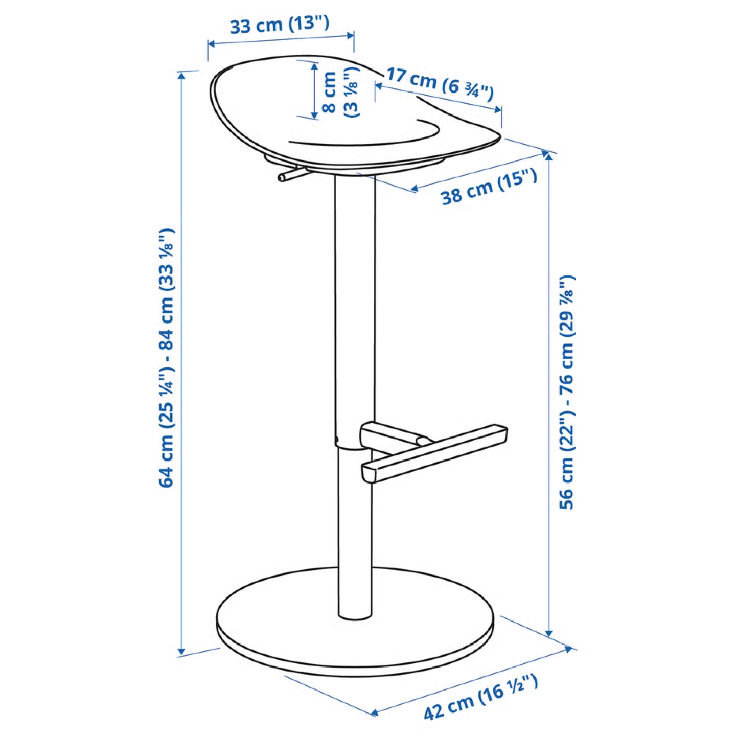 Pair of IKEA white adjustable bar stool - photo 3
