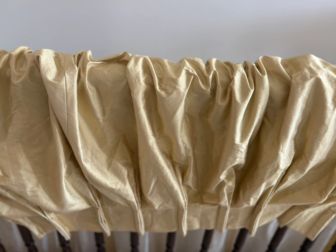 Custom Raw Silk Butter Yellow Drapery Set of 2