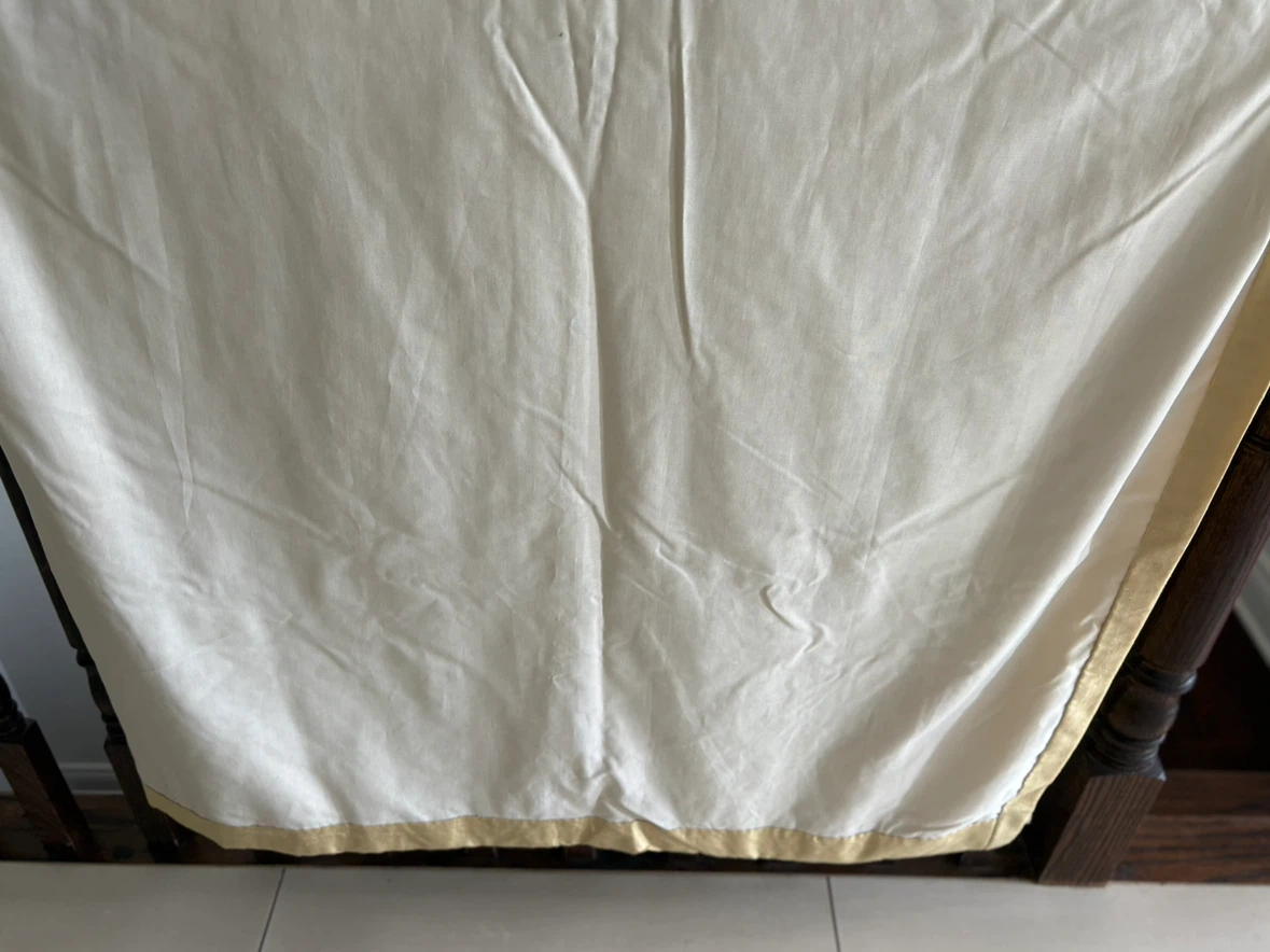 Custom Raw Silk Butter Yellow Drapery Set of 2 - photo 2