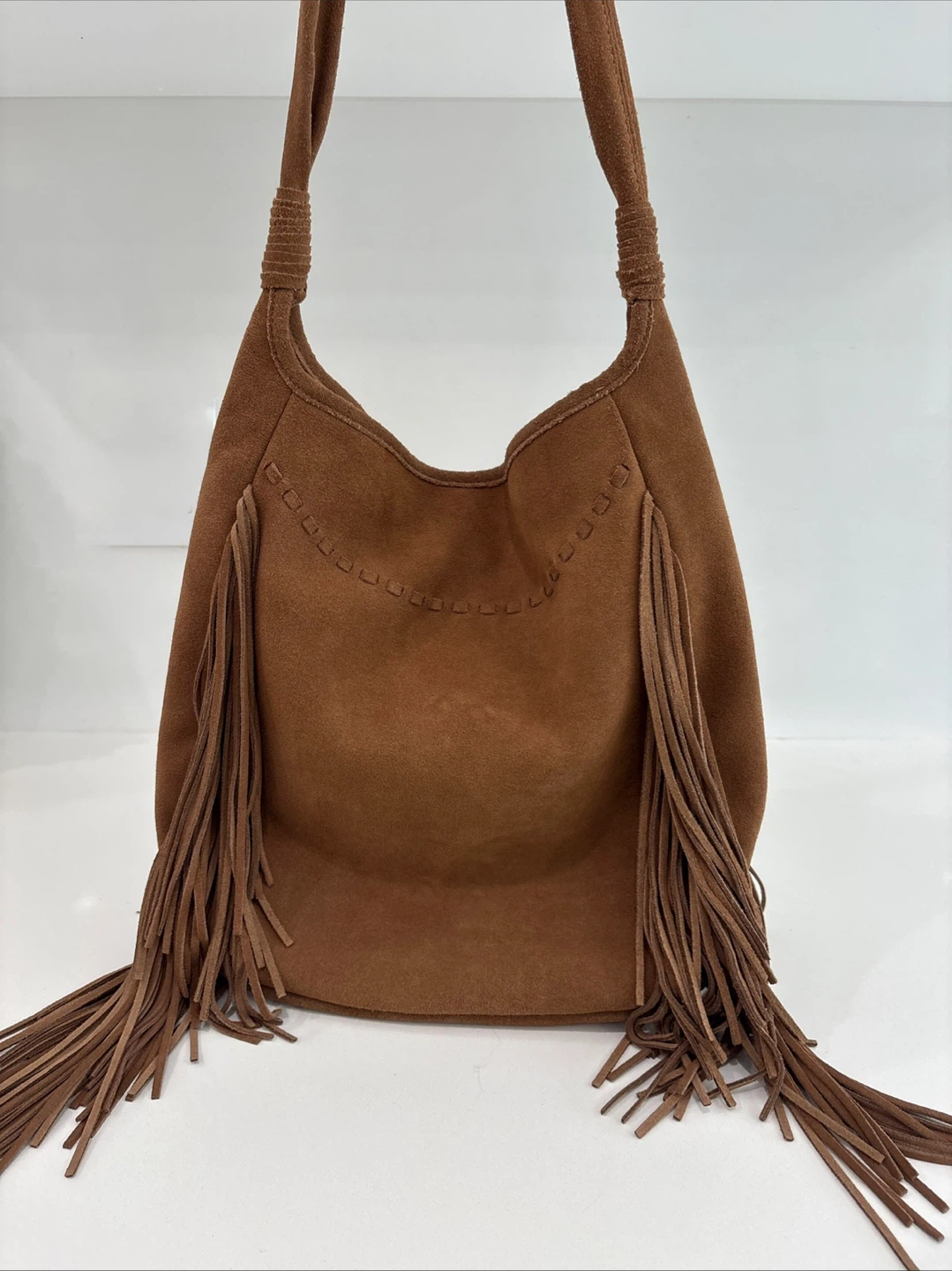 Margot Genuine Suede Fringe Hobo Shoulder Bag