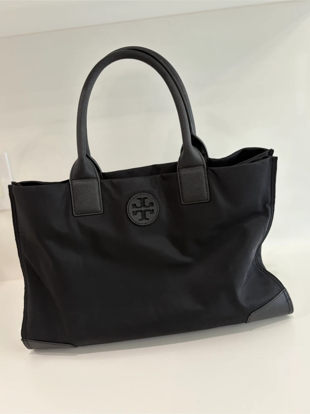 Tory Burch Ella Tote – Black Nylon & Leather - photo 2