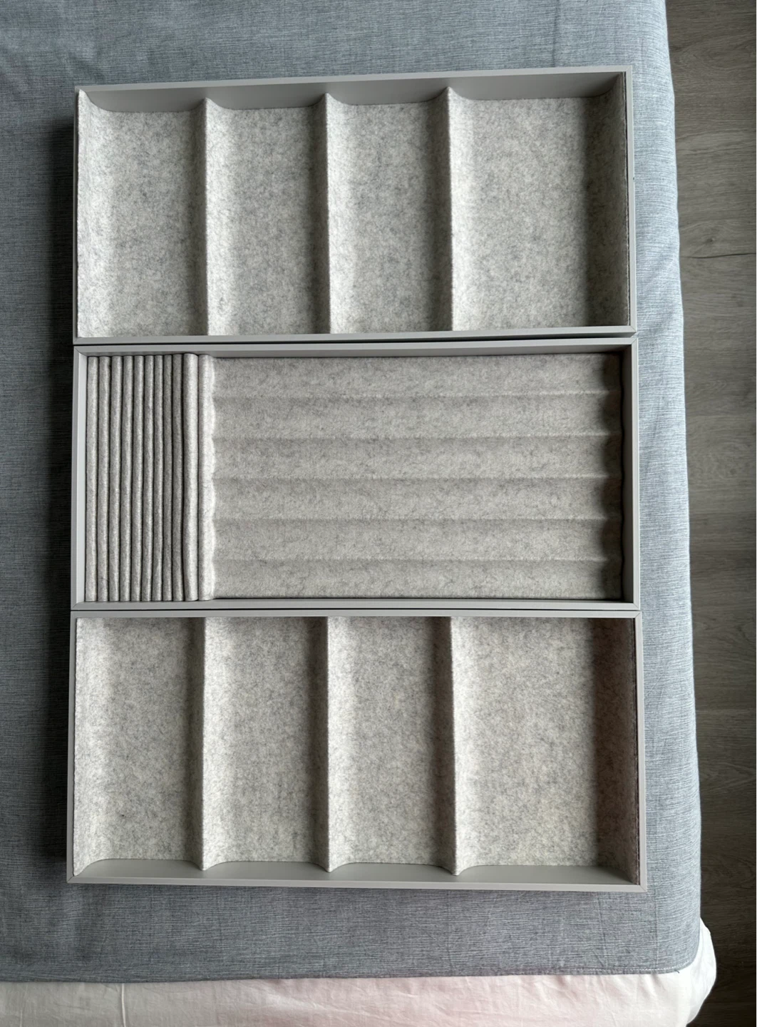 Grey Felt Organizer Tray Set - photo 4
