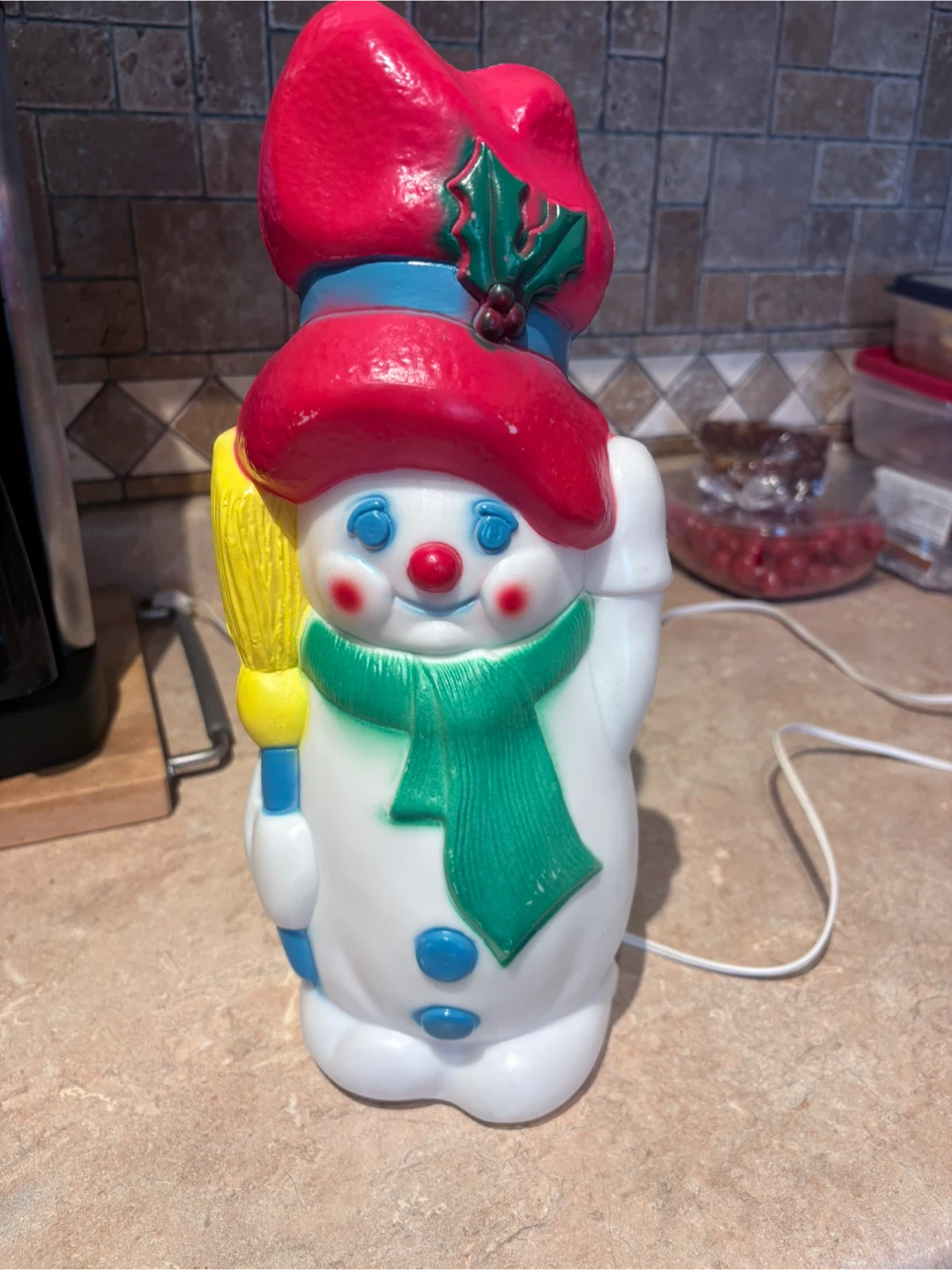 Vintage Empire  Blow Mold Snowman Christmas Decoration - photo 2
