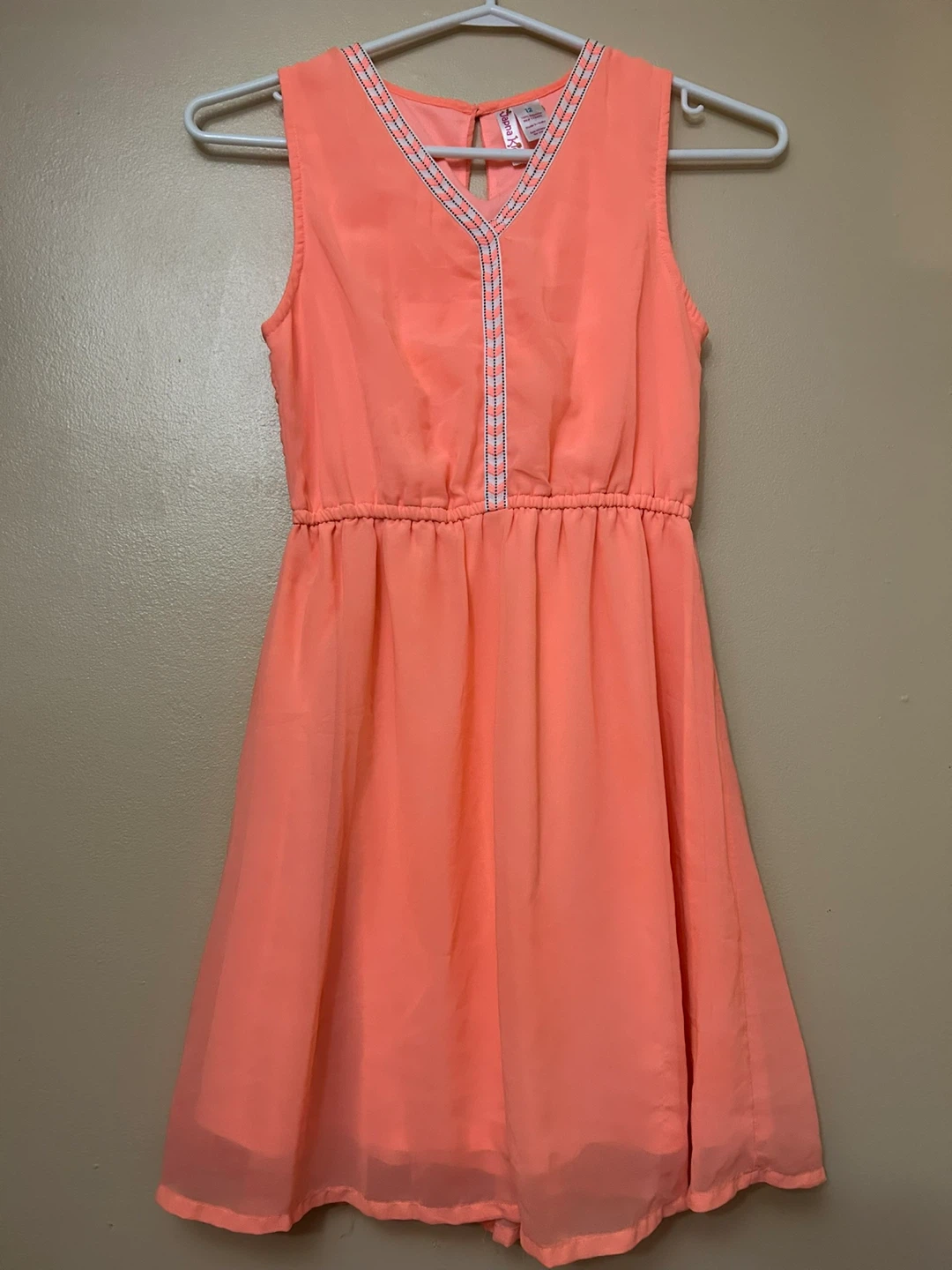 Japna Kids Coral Sleeveless V-Neck Summer Dress {size 12} - photo 3