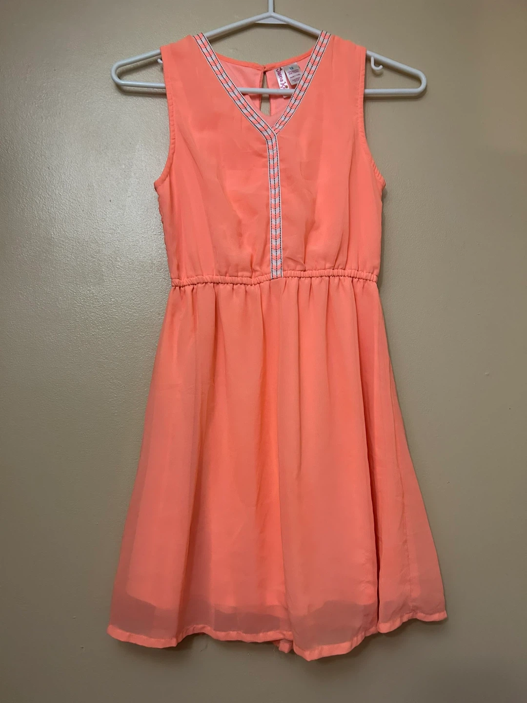Japna Kids Coral Sleeveless V-Neck Summer Dress {size 12} - photo 5