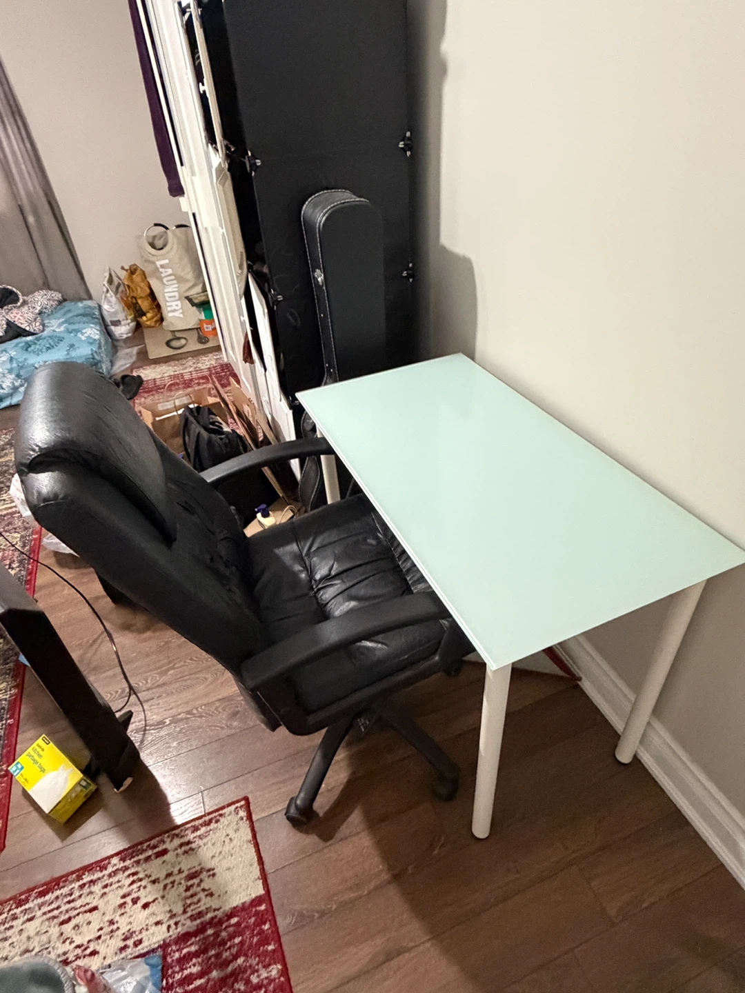 Light Blue Desk/Table + Comfortable Office Chair - photo 2