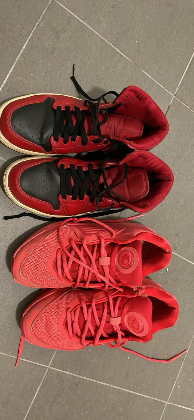 Nike KD 16 Ember Glow (8.5) & Nike Jordan 1 Red & Black (9)