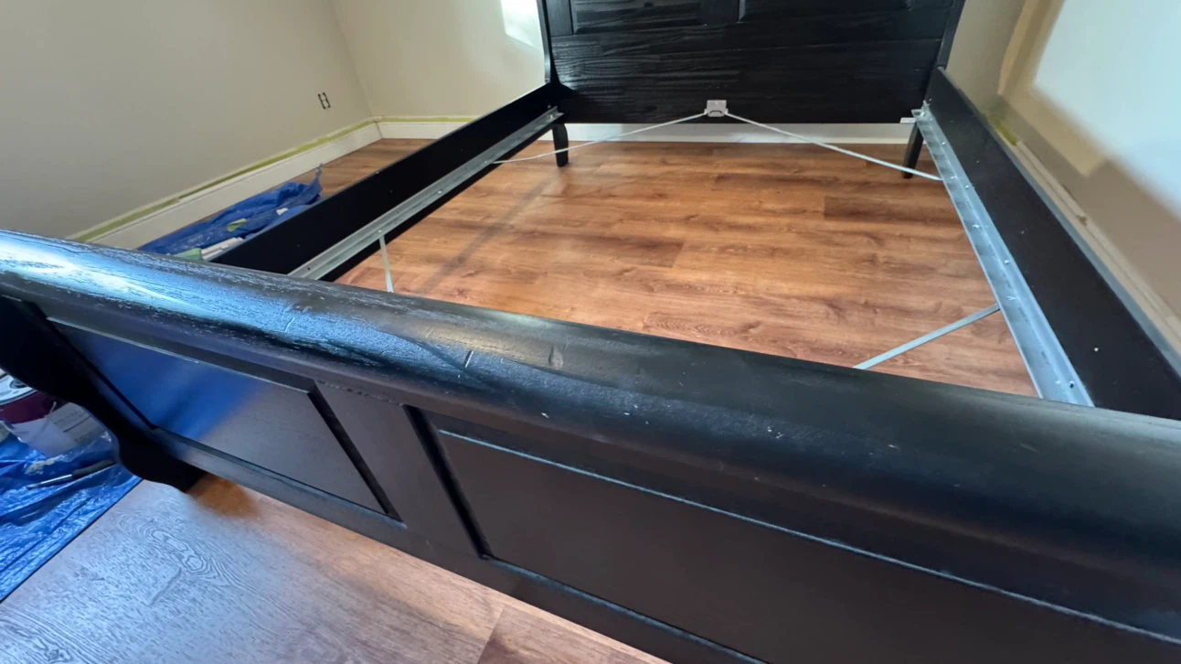 Queen size  wooden sleigh bed