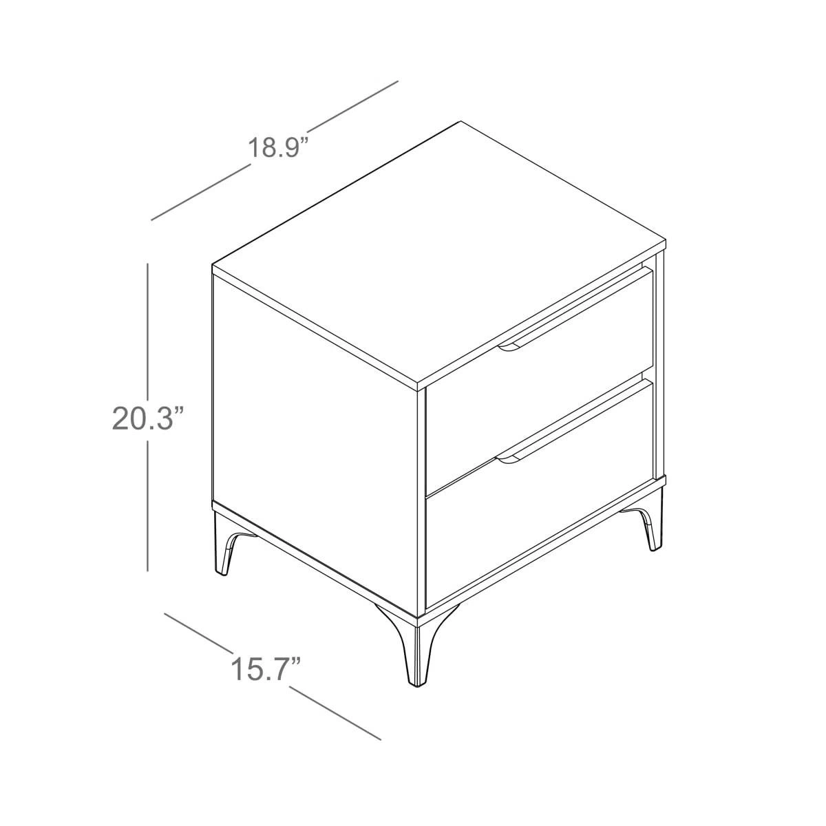 Norcross 20” 2-Drawer Nightstand – Dusty Grey Oak - photo 4