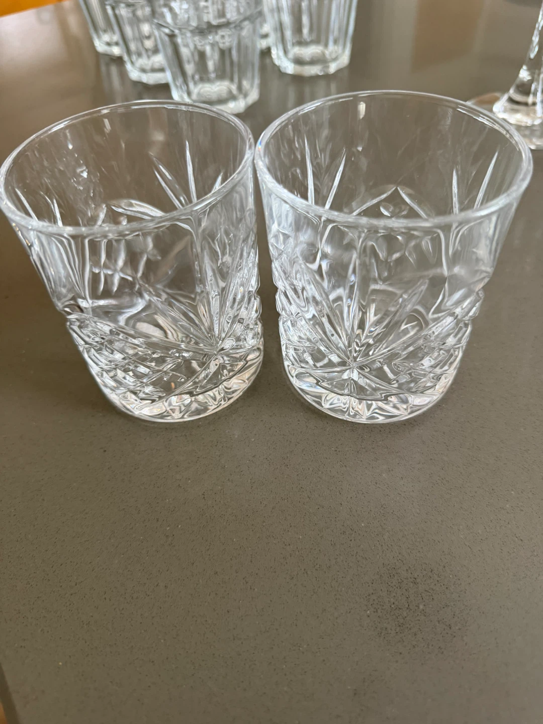 Set of 2 Dublin Crystal Cut Crystal Rocks Glasses