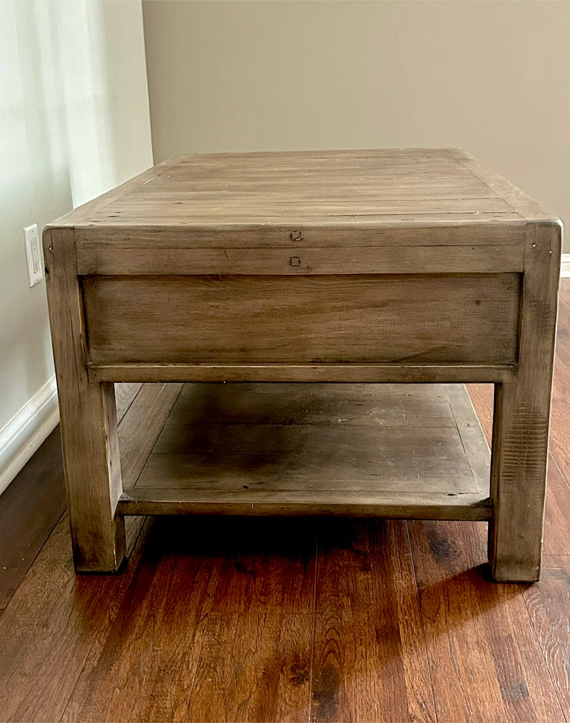 Rustic Wood Coffee Table with 2 Drawers - photo 4