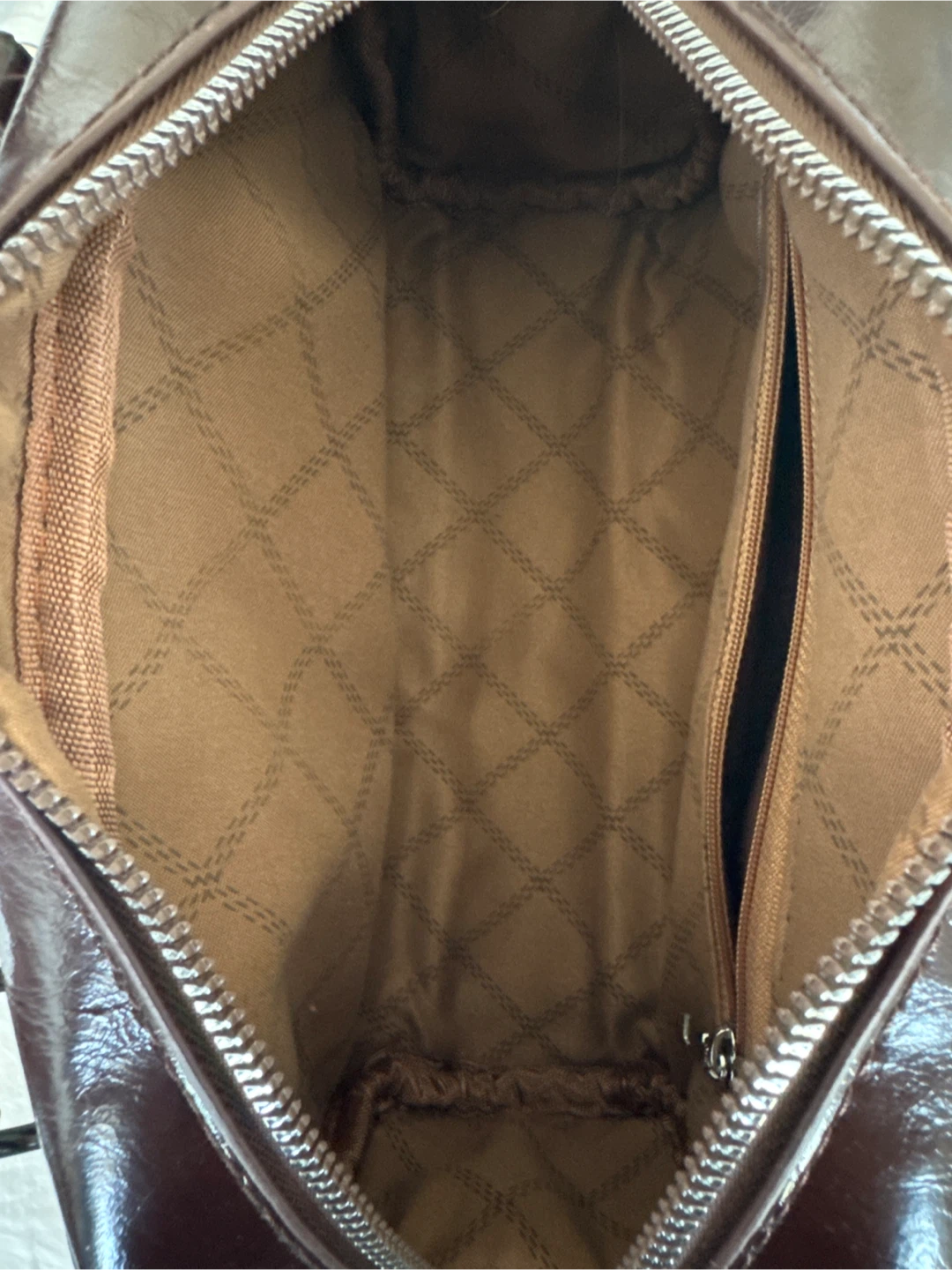 Brown Faux Leather Shoulder Bag - photo 3