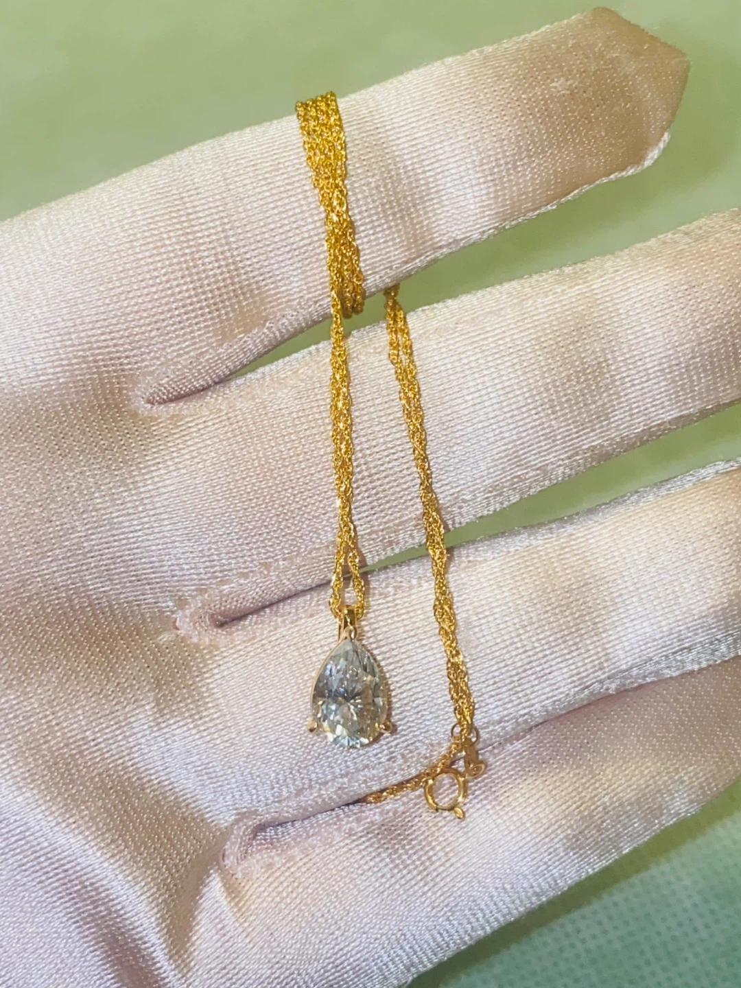 14К/18К Moissanite Pendant Necklace and Earrings Set - photo 4