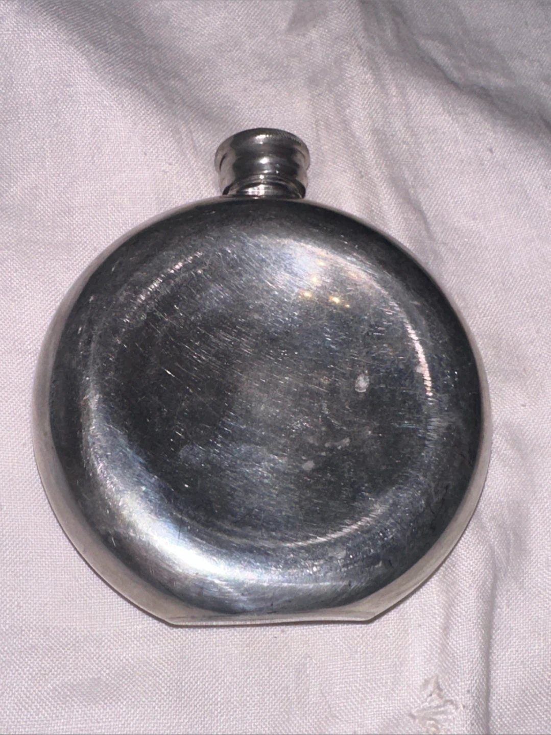 Vintage Pinder Brothers English Pewter 6 oz Round Flask-Golfer - photo 3
