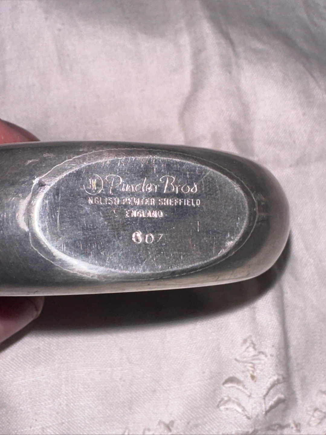 Vintage Pinder Brothers English Pewter 6 oz Round Flask-Golfer - photo 5