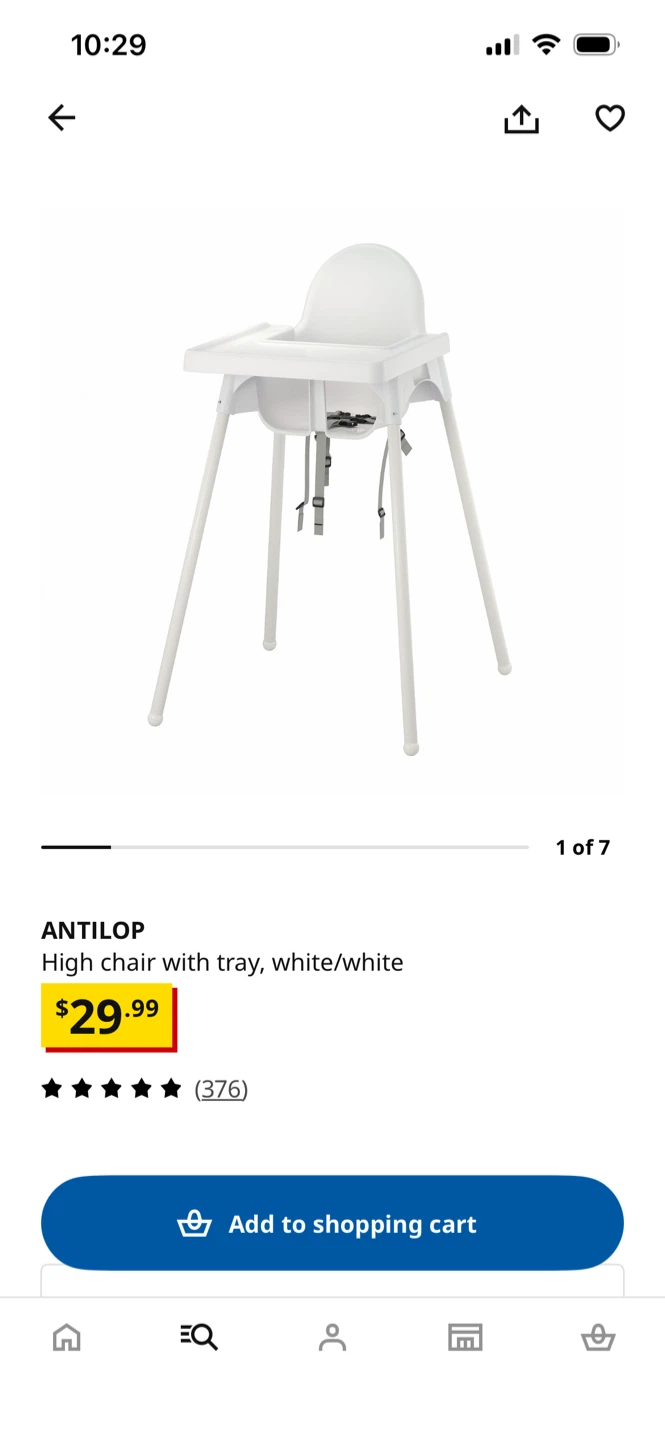 IKEA ANTILOP High Chair with Tray