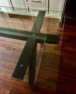 Structube Elegant Wooden Glass Top Dining Table - photo 2