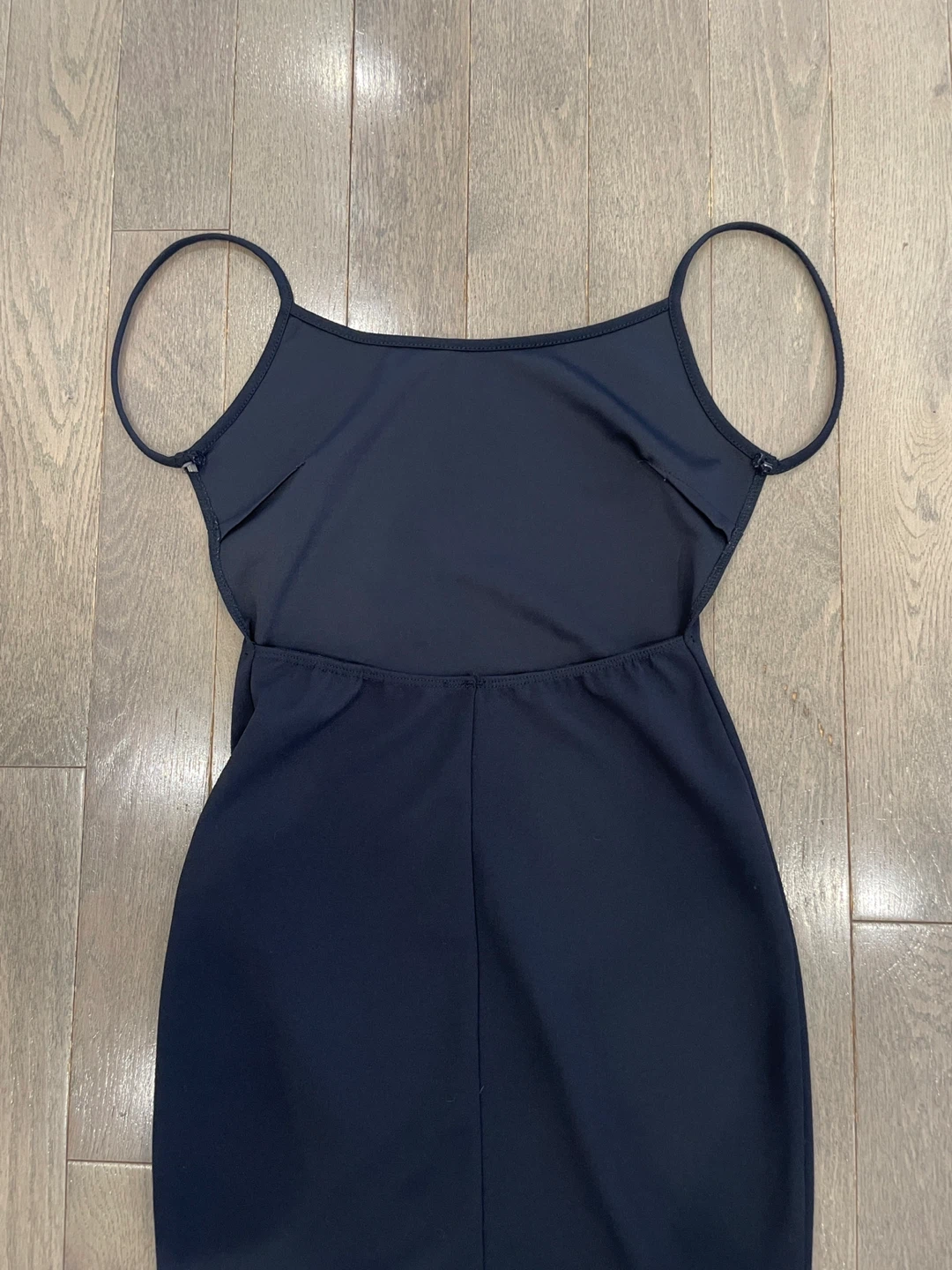 Navy Blue Spaghetti Strap backless Dress