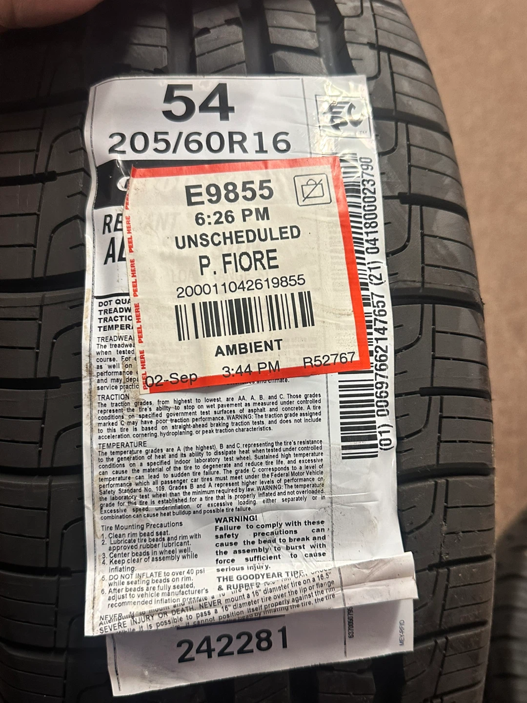 (2) Goodyear Reliant All-Season 205/60R16.  (2023) - photo 4